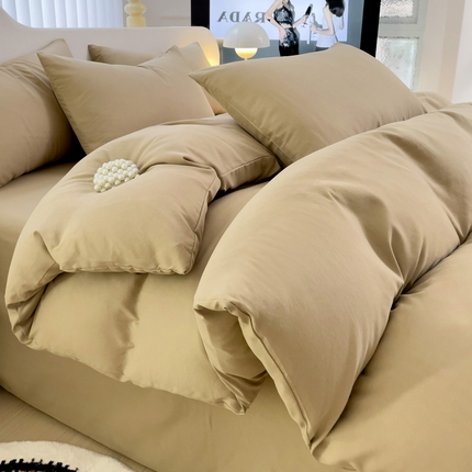 91家纺网 家纺一手货源 找家纺 （总）（买家秀爆款花色不断货）A类母婴级纯棉磨毛四件套全棉磨毛三件套纯棉四件套全棉四件套磨毛纯色双拼四件套