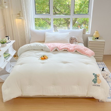 91家纺网 家纺一手货源 找家纺 （总）（买家秀爆款花色不断货）A类母婴级原棉大豆被春秋被秋冬被大豆纤维被子被芯空调被水洗大豆被双拼色大豆被