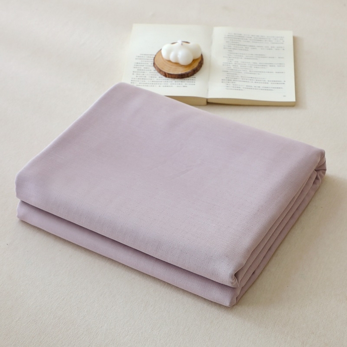 91家纺网 家纺一手货源 找家纺 晶缦家纺 2025新款纯棉纯色全棉双层纱系列单枕套 觅琳-浅藤紫