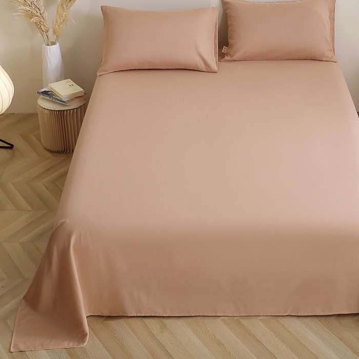 91家纺网 家纺一手货源 找家纺 晶缦家纺 2025新款纯棉纯色全棉双层纱系列单床单 觅琳-朱颜酡