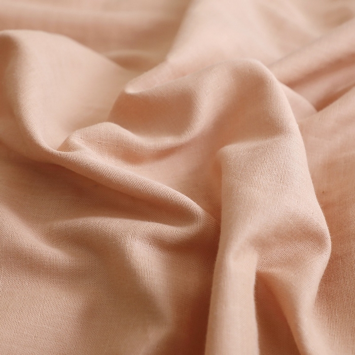 91家纺网 家纺一手货源 找家纺 晶缦家纺 2025新款纯棉纯色全棉双层纱系列单被套 觅琳-朱颜酡