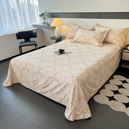 91家纺网 家纺一手货源 找家纺 （总）（买家秀 长期款不断货）100s高支密新疆长绒棉磨毛印花被套高色织磨毛床单磨毛床笠磨毛三件套-床单