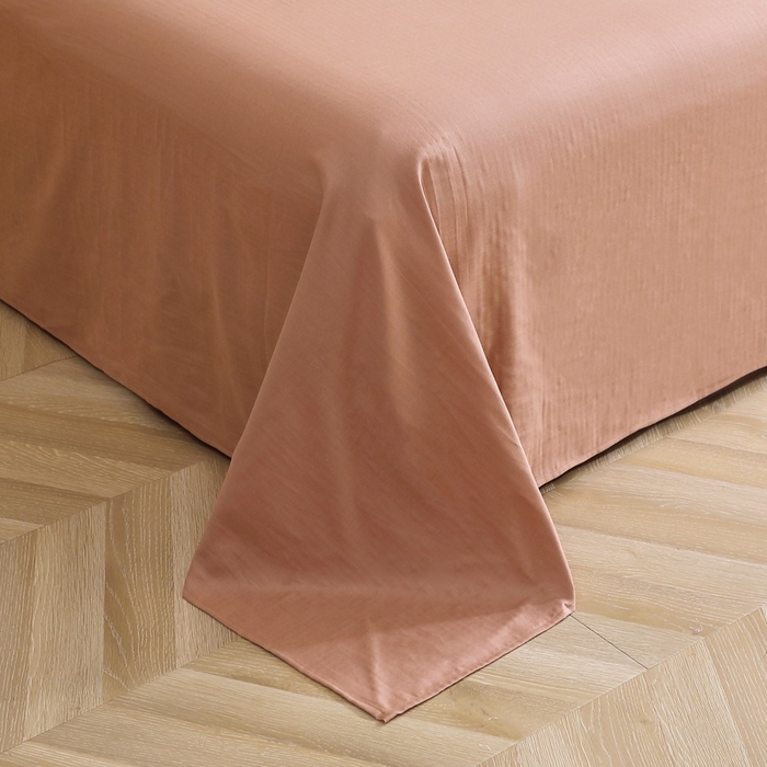 91家纺网 家纺一手货源 找家纺 晶缦家纺 2025新款纯棉纯色全棉双层纱系列单床单 觅琳-赭石棕