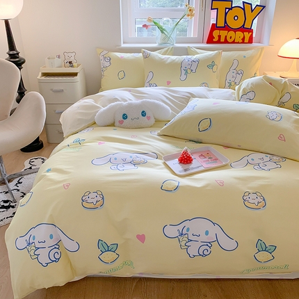 91家纺网 家纺一手货源 找家纺 （总）（买家秀 爆款花型 不断货）正版三丽鸥四件套库咯米13372纯棉全棉四件套儿童三件套学生宿舍三件套