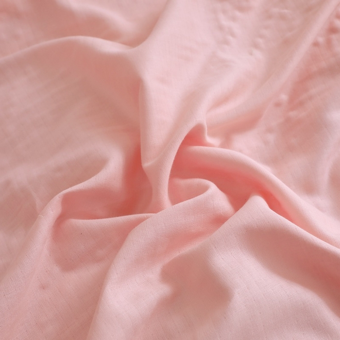 91家纺网 家纺一手货源 找家纺 晶缦家纺 2025新款纯棉纯色全棉双层纱四件套 觅琳-暮云粉