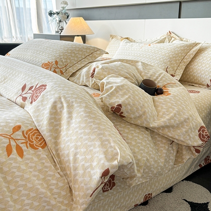 91家纺网 家纺一手货源 找家纺 （总）（买家秀 长期款不断货）100s高支密新疆长绒棉磨毛印花被套高色织磨毛床单磨毛床笠磨毛三件套-被套
