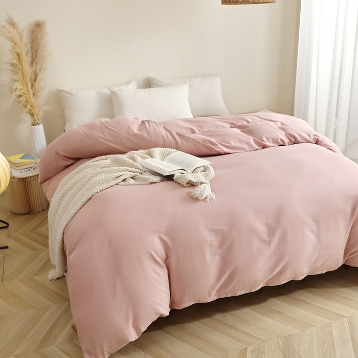 91家纺网 家纺一手货源 找家纺 晶缦家纺 2025新款纯棉纯色全棉双层纱系列单被套 觅琳-海天霞