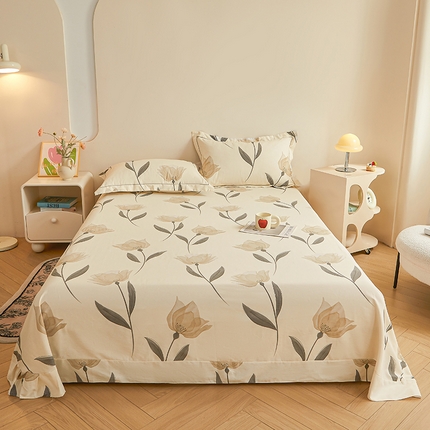 91家纺网 家纺一手货源 找家纺 （总）（买家秀 长期款不断货）100s高支密新疆长绒棉磨毛印花被套高色织磨毛床单磨毛床笠磨毛三件套-床单