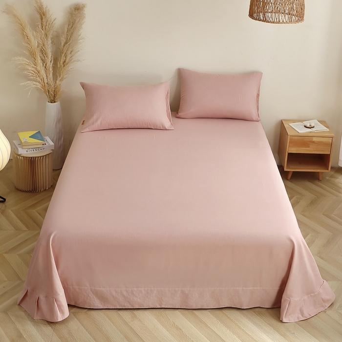 91家纺网 家纺一手货源 找家纺 （总）晶缦家纺 2025新款纯棉纯色全棉双层纱系列单床单单件/母婴级单品床单被单春夏季四季通用