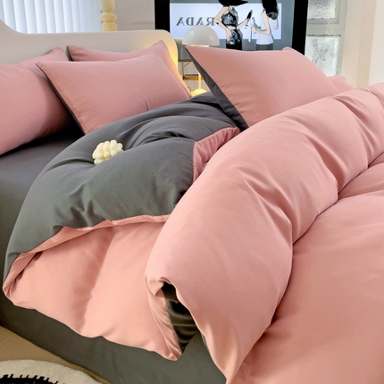 91家纺网 家纺一手货源 找家纺 （总）（买家秀爆款花色不断货）A类母婴级纯棉磨毛四件套全棉磨毛三件套纯棉四件套全棉四件套磨毛纯色双拼四件套