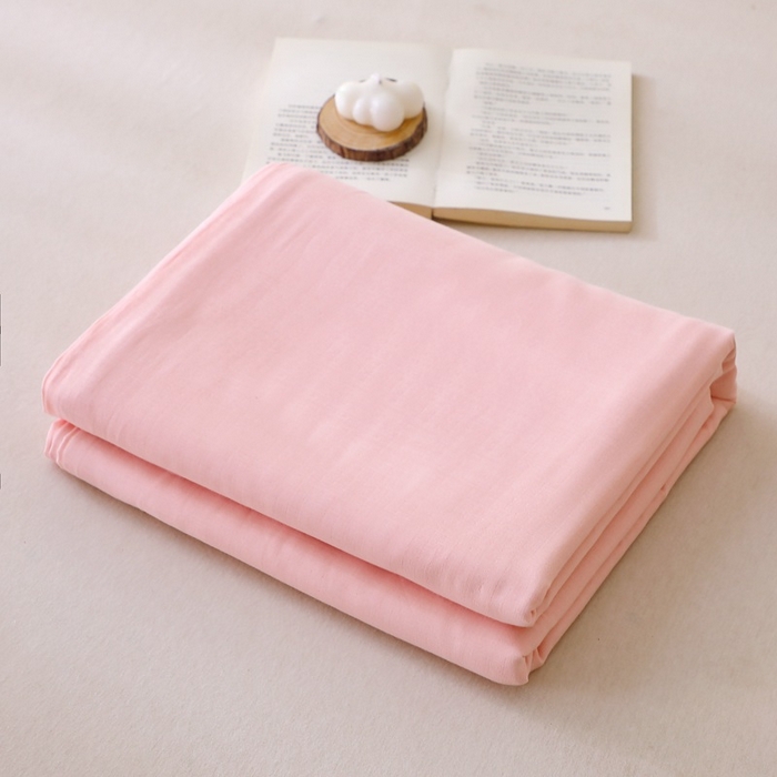 91家纺网 家纺一手货源 找家纺 晶缦家纺 2025新款纯棉纯色全棉双层纱系列单枕套 觅琳-暮云粉