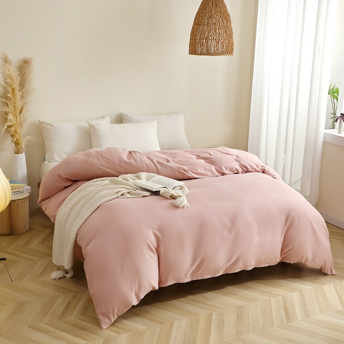 91家纺网 家纺一手货源 找家纺 （总）晶缦家纺 2025新款纯棉纯色全棉双层纱系列单被套单件/单品被套被罩四季通用