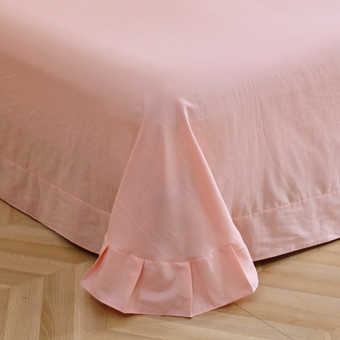 91家纺网 家纺一手货源 找家纺 晶缦家纺 2025新款纯棉纯色全棉双层纱系列单床单 觅琳-暮云粉