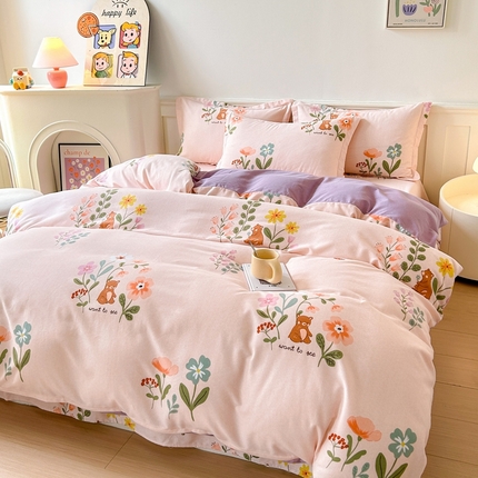 91家纺网 家纺一手货源 找家纺 （总）2024新款加厚全棉生态磨毛套件及单品--四件套