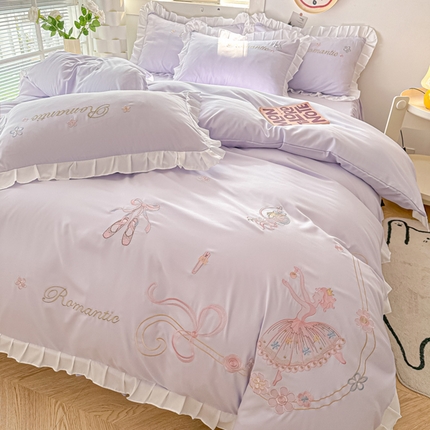 91家纺网 家纺一手货源 找家纺 （总）（买家秀爆款花型长期款不断货）A类ins风花边刺绣四件套毛巾绣四件套四件套绣花四件套纯棉全棉四件套