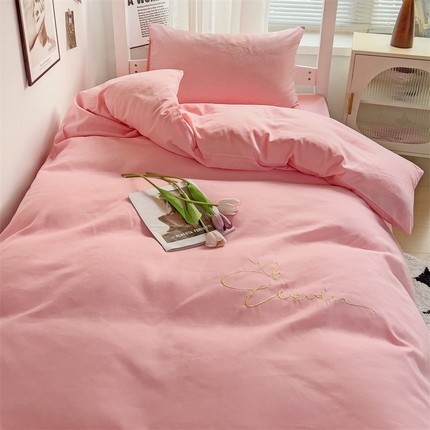 91家纺网 家纺一手货源 找家纺 （总）（买家秀 爆款花色不断货）A类母婴级纯棉磨毛四件套磨毛刺绣四件套全棉磨毛四件套纯色双拼四件套-三件套