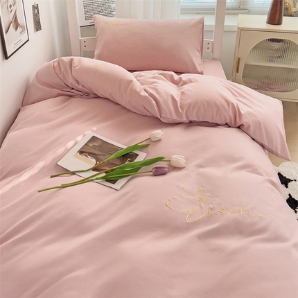 91家纺网 家纺一手货源 找家纺 （总）（买家秀 爆款花色不断货）A类母婴级纯棉磨毛四件套磨毛刺绣四件套全棉磨毛四件套纯色双拼四件套-三件套