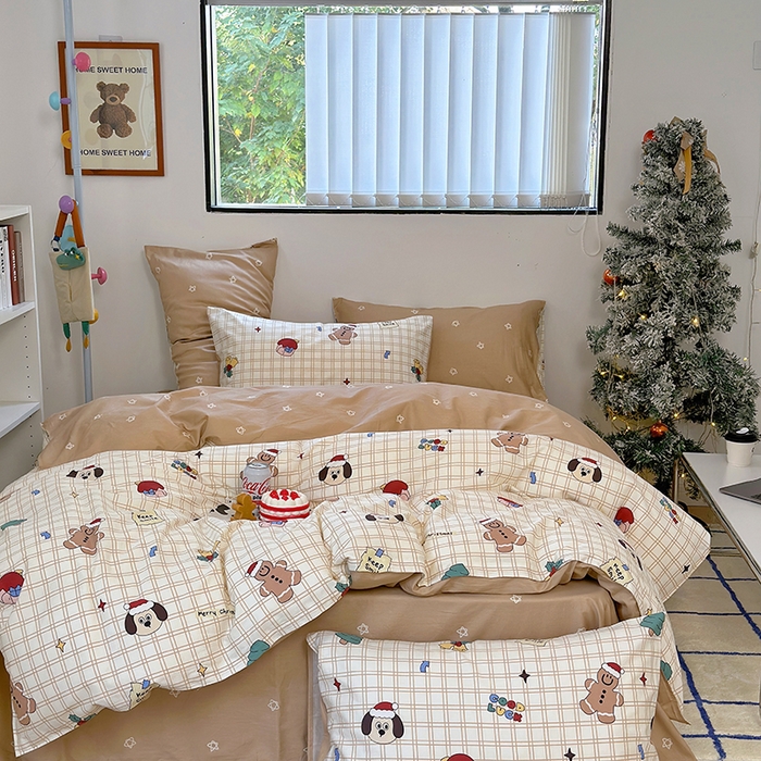 91家纺网 家纺一手货源 找家纺 （买家秀爆款花型长期款不断货）A类母婴级13372纯棉四件套40支全棉四件套学生三件套宿舍萌趣卡通 萌趣