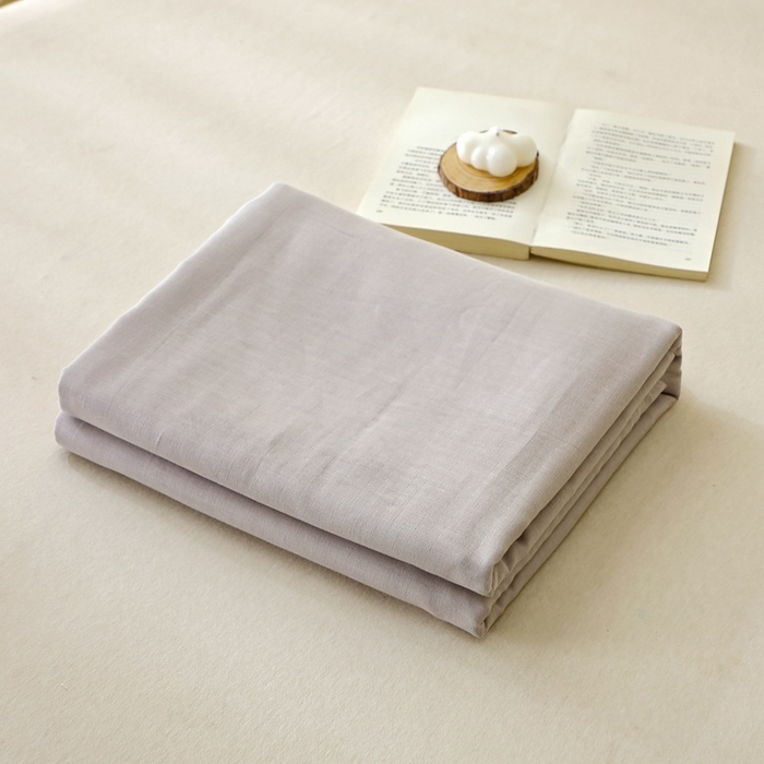 91家纺网 家纺一手货源 找家纺 晶缦家纺 2025新款纯棉纯色全棉双层纱系列单枕套 觅琳-暖藕灰