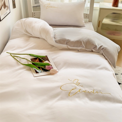 91家纺网 家纺一手货源 找家纺 （总）（买家秀 爆款花色不断货）A类母婴级纯棉磨毛四件套磨毛刺绣四件套全棉磨毛四件套纯色双拼四件套-三件套