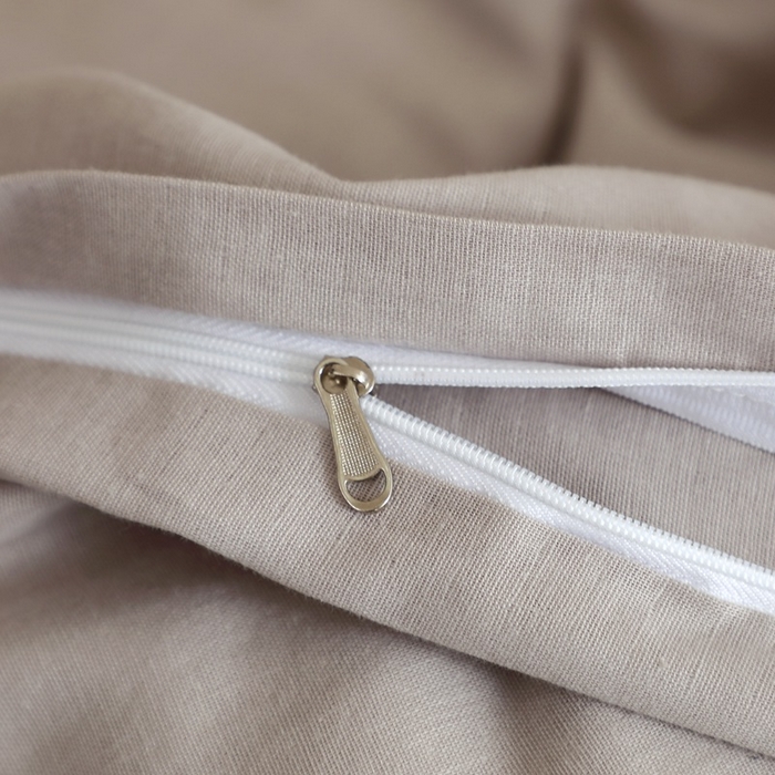 91家纺网 家纺一手货源 找家纺 晶缦家纺 2025新款纯棉纯色全棉双层纱系列单被套 觅琳-暖藕灰