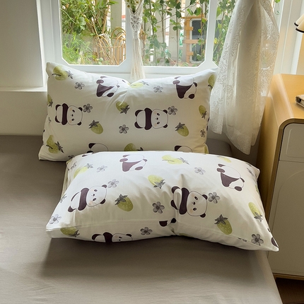 91家纺网 家纺一手货源 找家纺 （总）芷凡家纺 2025新款水洗棉印花纯色格子条纹单枕套