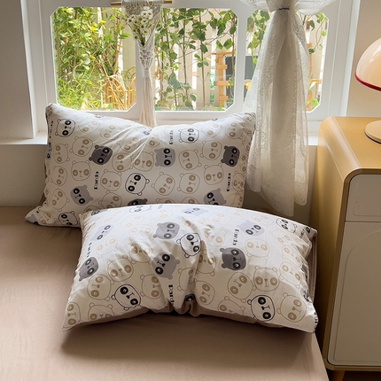 91家纺网 家纺一手货源 找家纺 （总）芷凡家纺 2025新款水洗棉印花纯色格子条纹单枕套