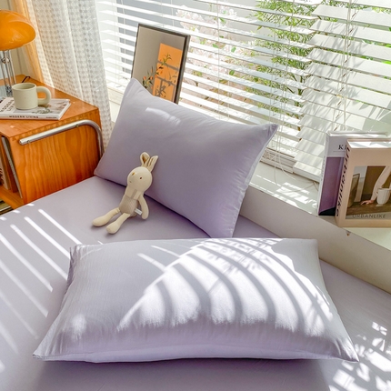 91家纺网 家纺一手货源 找家纺 （总）芷凡家纺 2025新款水洗棉印花纯色格子条纹单枕套