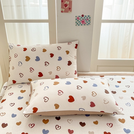 91家纺网 家纺一手货源 找家纺 （总）芷凡家纺 2025新款水洗棉印花纯色格子条纹单枕套