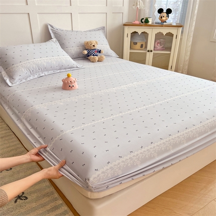 91家纺网 家纺一手货源 找家纺 （总）圣比熊 2025新款针织棉双层纱床笠罩全包席梦思床垫保护罩