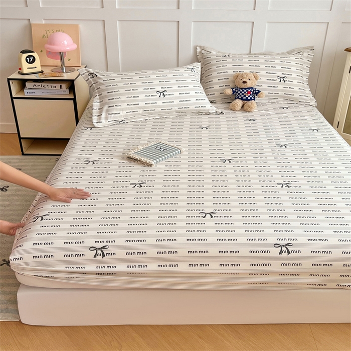 91家纺网 家纺一手货源 找家纺 梦舒羽 2025新款针织棉双层纱双层纱床笠罩全包席梦思床垫保护罩 时尚先生