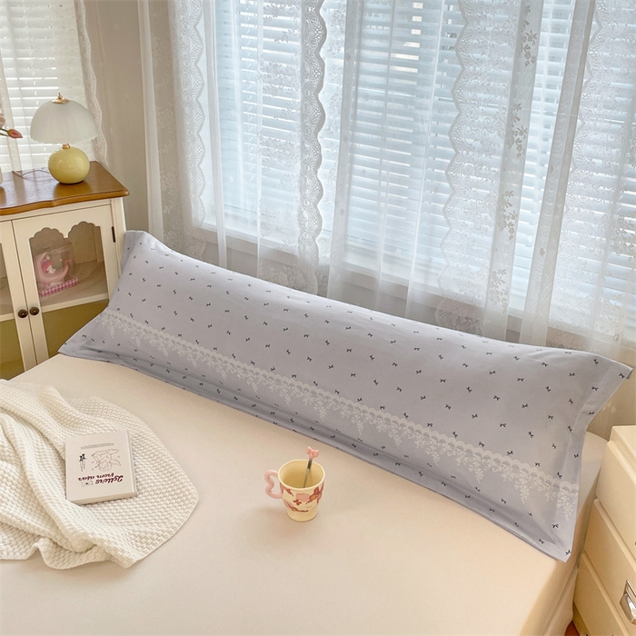 91家纺网 家纺一手货源 找家纺 梦舒羽 2025新款针织棉双层纱枕头套亲肤双人枕套枕芯套枕头内胆套 蝴蝶结