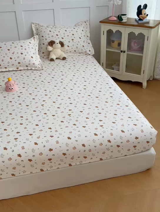 91家纺网 家纺一手货源 找家纺 梦舒羽 2025新款针织棉双层纱枕头套亲肤双人枕套枕芯套枕头内胆套 蛋糕萌犬