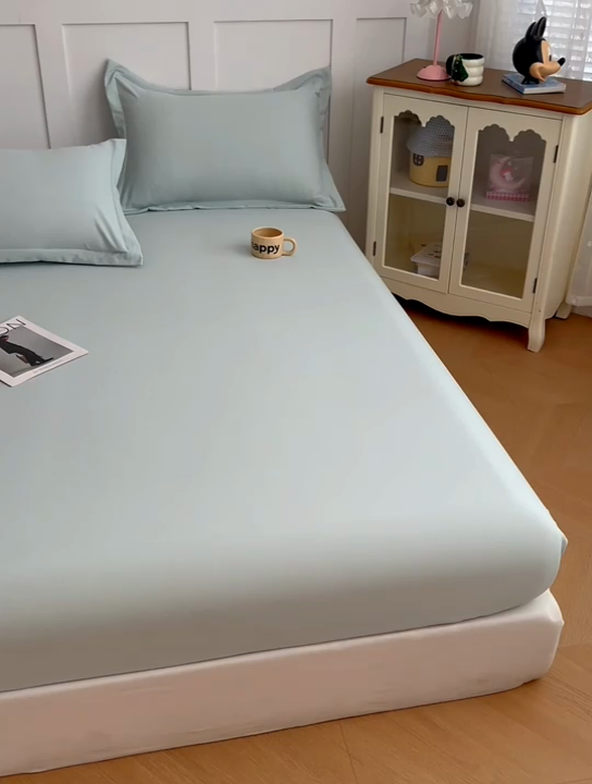 91家纺网 家纺一手货源 找家纺 梦舒羽 2025新款针织棉双层纱枕头套亲肤双人枕套枕芯套枕头内胆套 浅清绿