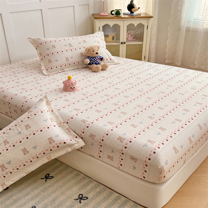 91家纺网 家纺一手货源 找家纺 梦舒羽 2025新款针织棉双层纱枕头套双人枕套枕芯套宿舍单人枕头内胆套 草莓熊宝