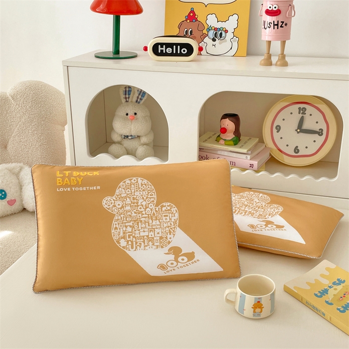 91家纺网 家纺一手货源 找家纺 梦舒羽 2025新款正版授权全棉枕套卡通枕芯套枕头内胆套儿童抱枕套 工程鸭