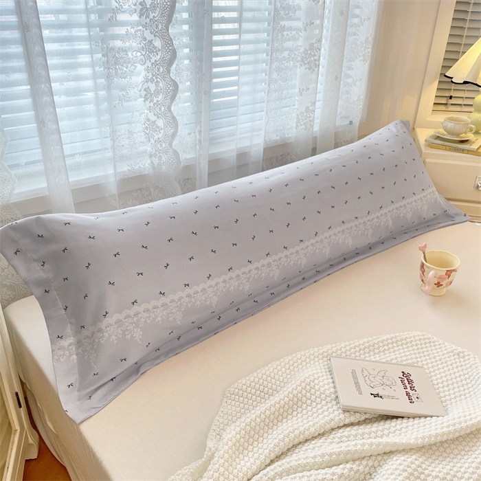 91家纺网 家纺一手货源 找家纺 梦舒羽 2025新款针织棉双层纱枕头套亲肤双人枕套枕芯套枕头内胆套 蝴蝶结