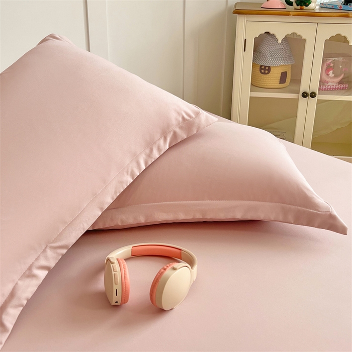 91家纺网 家纺一手货源 找家纺 梦舒羽 2025新款针织棉双层纱枕头套双人枕套枕芯套宿舍单人枕头内胆套 浅粉