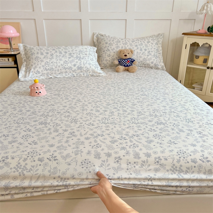 91家纺网 家纺一手货源 找家纺 梦舒羽 2025新款针织棉双层纱双层纱床笠罩全包席梦思床垫保护罩 镜花水月