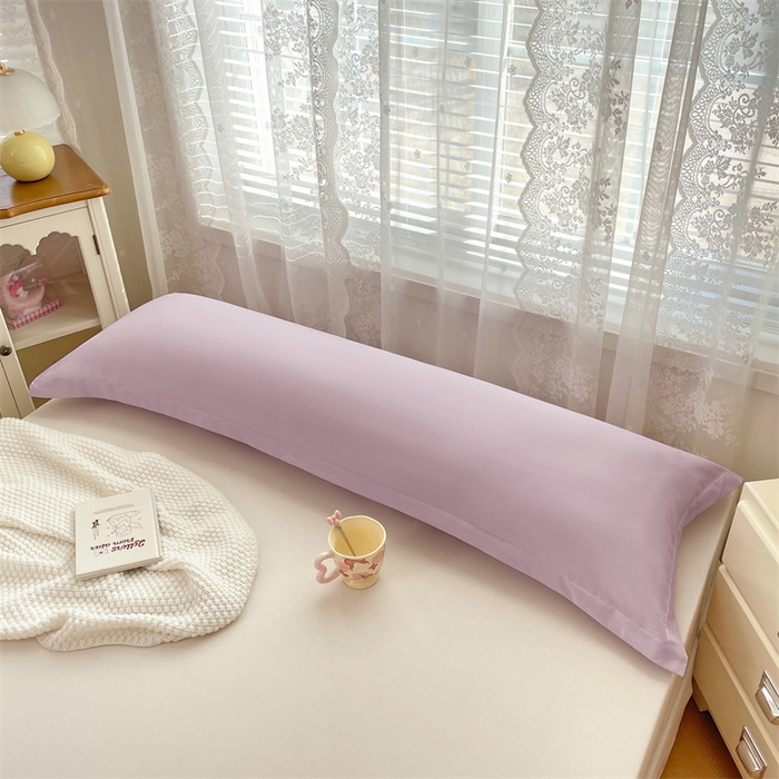 91家纺网 家纺一手货源 找家纺 梦舒羽 2025新款针织棉双层纱枕头套亲肤双人枕套枕芯套枕头内胆套 香芋紫