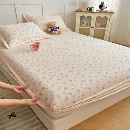91家纺网 家纺一手货源 找家纺 （总）圣比熊 2025新款针织棉双层纱床笠罩全包席梦思床垫保护罩
