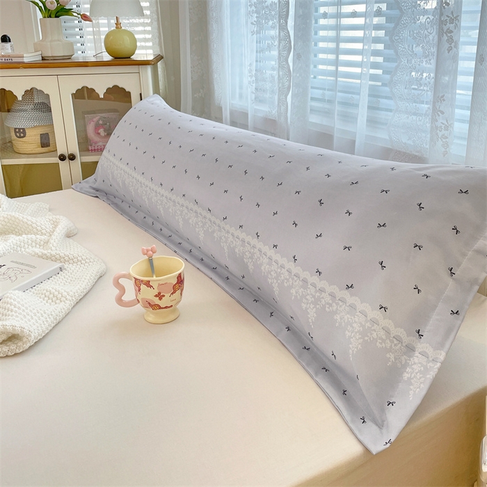 91家纺网 家纺一手货源 找家纺 梦舒羽 2025新款针织棉双层纱枕头套亲肤双人枕套枕芯套枕头内胆套 蝴蝶结