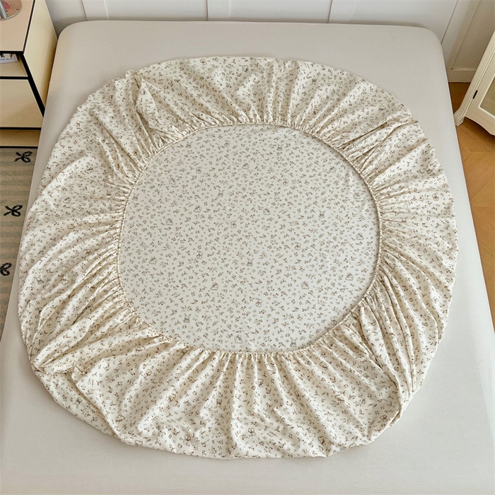 91家纺网 家纺一手货源 找家纺 梦舒羽 2025新款针织棉双层纱双层纱床笠罩全包席梦思床垫保护罩 花仙子