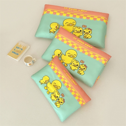 梦舒羽 2025新款正版授权全棉枕套卡通枕芯套枕头内胆套儿童抱枕套 萌鸭一族-绿