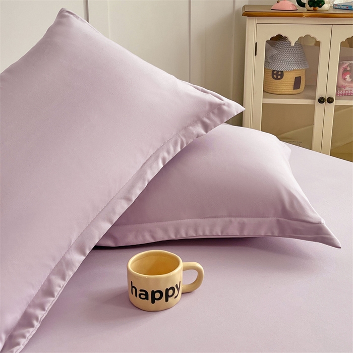 91家纺网 家纺一手货源 找家纺 梦舒羽 2025新款针织棉双层纱枕头套双人枕套枕芯套宿舍单人枕头内胆套 香芋紫