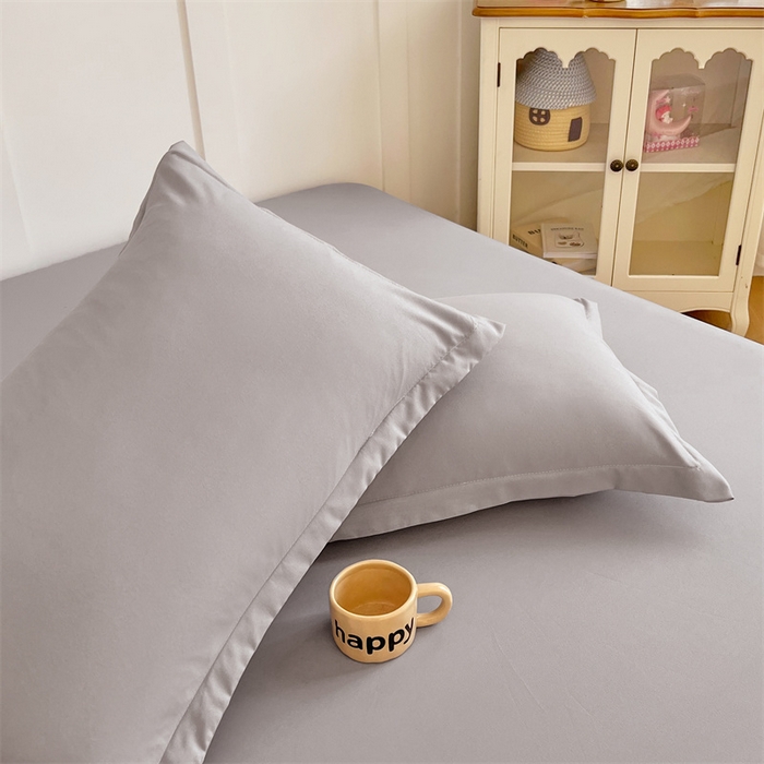 91家纺网 家纺一手货源 找家纺 梦舒羽 2025新款针织棉双层纱枕头套双人枕套枕芯套宿舍单人枕头内胆套 浅灰