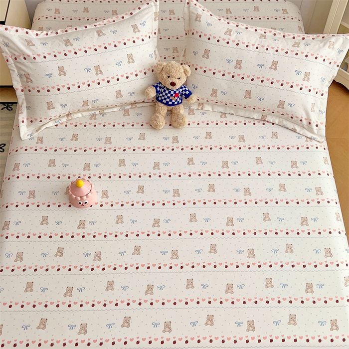 91家纺网 家纺一手货源 找家纺 梦舒羽 2025新款针织棉双层纱枕头套双人枕套枕芯套宿舍单人枕头内胆套 草莓熊宝