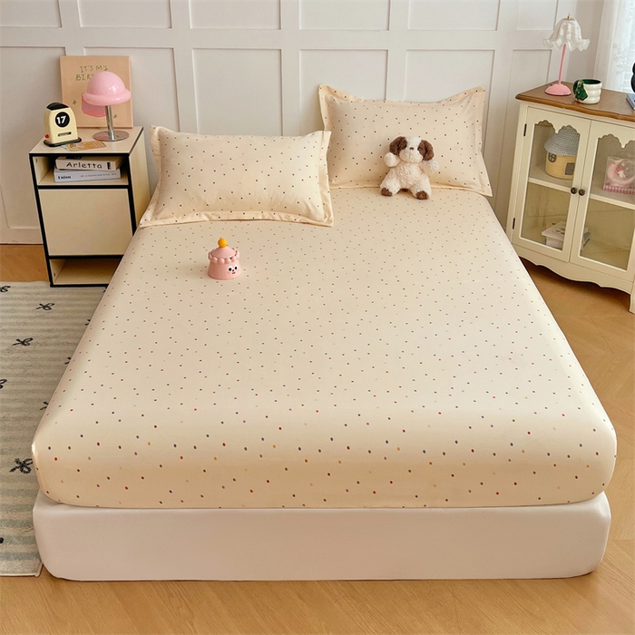 91家纺网 家纺一手货源 找家纺 梦舒羽 2025新款针织棉双层纱双层纱床笠罩全包席梦思床垫保护罩 缤纷乐园