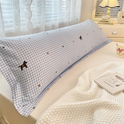 梦舒羽 2025新款针织棉双层纱枕头套亲肤双人枕套枕芯套枕头内胆套 奇幻木马