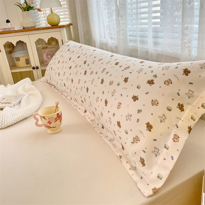 91家纺网 家纺一手货源 找家纺 圣比熊 2025新款针织棉双层纱枕头套亲肤双人枕套枕芯套枕头内胆套 蛋糕萌犬